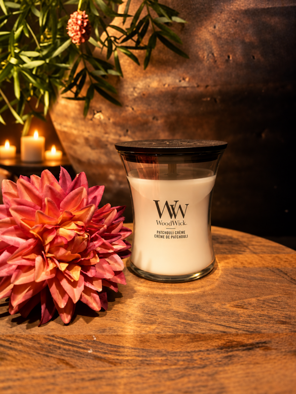 WoodWick - Patchouli Creme - Medium Geurkaars