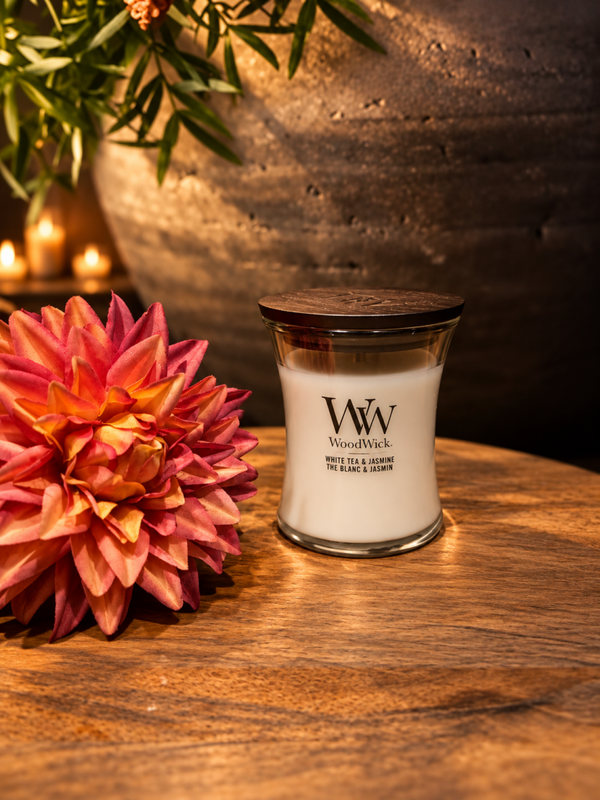 WoodWick - White Tea & Jasmine - Mini Geurkaars