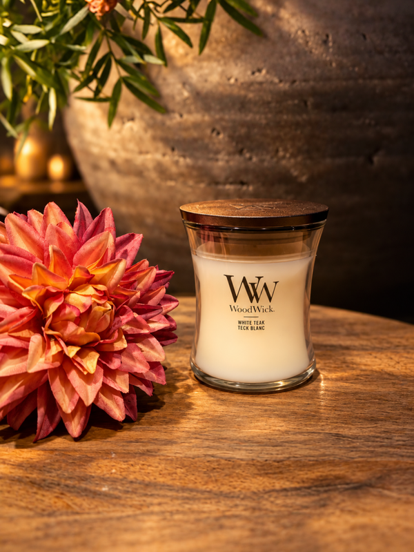 WoodWick - White Teak - Mini Geurkaars