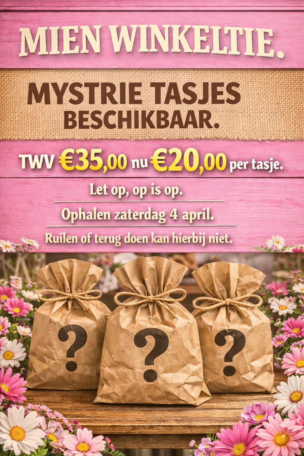 Mystrie tasje twv €35,00