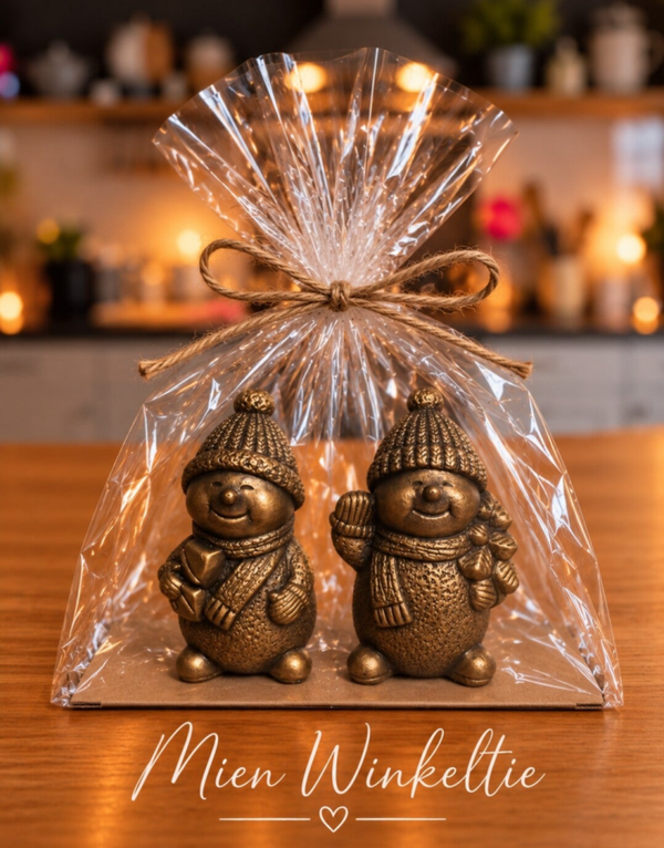 Cadeau set sneeuwmannen gold