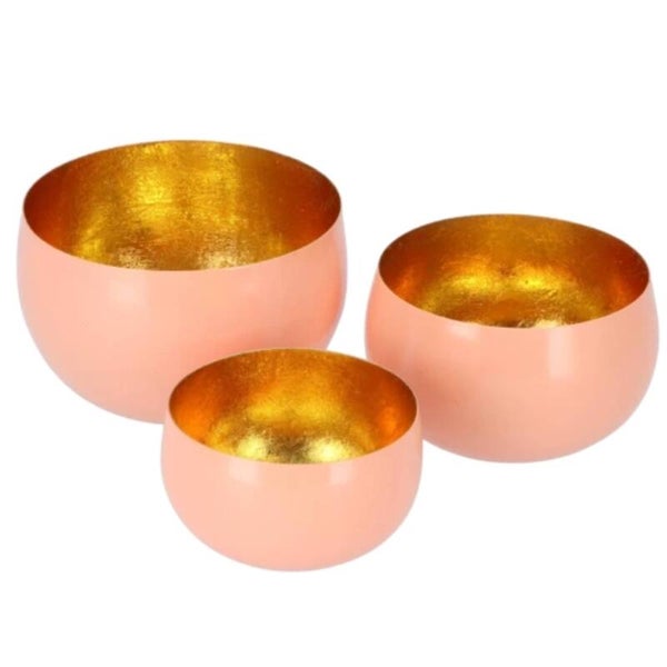Theelichthouder Marrakech perzik 13,5 cm set van 3