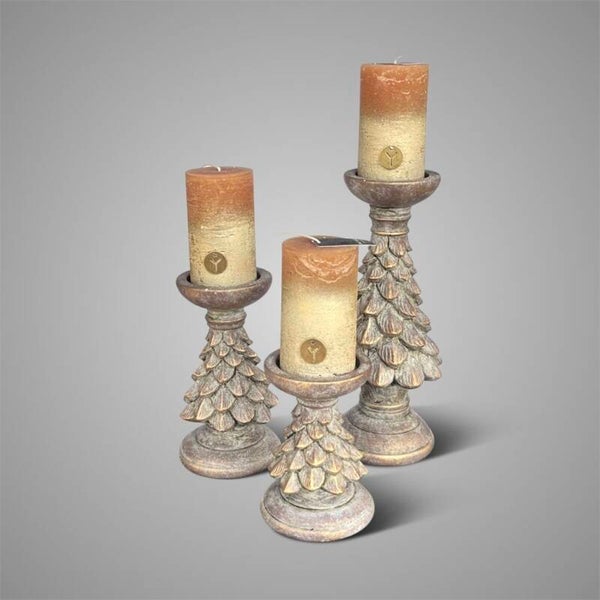Set of 3 Candleholders X Tree Jewel
