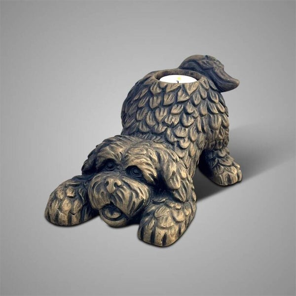 Barking Dog Tealighholder Majestic Brown