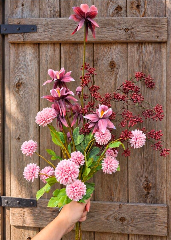 Boeket roze paars rood