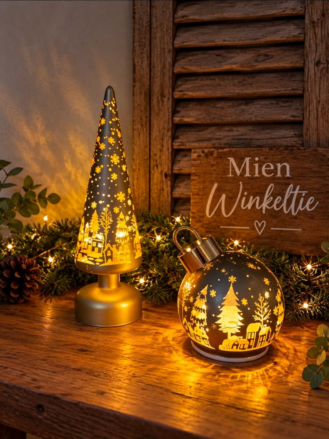 Led bal draai kerst goud s