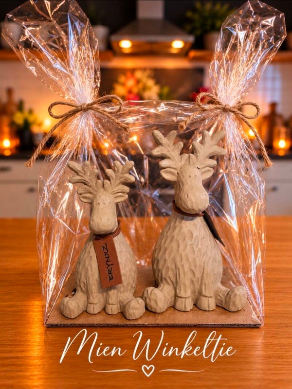 Cadeau set rendier taupe
