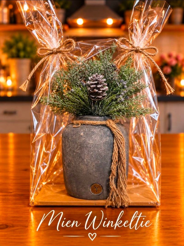 Cadeau set vaas met kunst toef