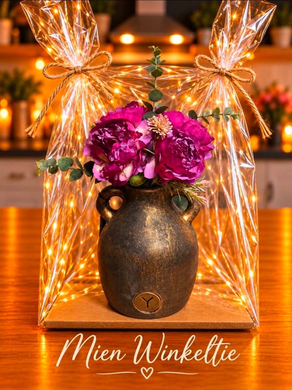 Cadeau set vaas met kunst toef