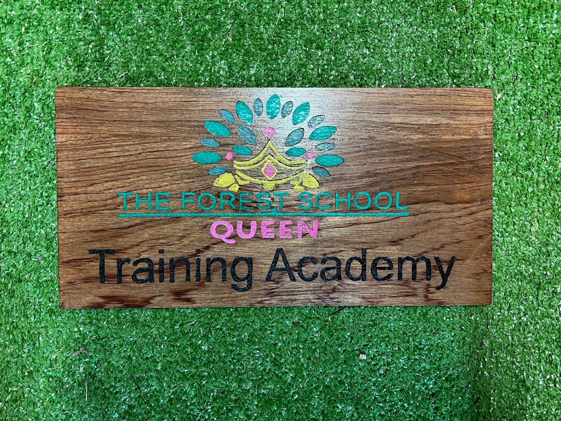 300mm x 150mm  laser cut and engraved and hand painted sign