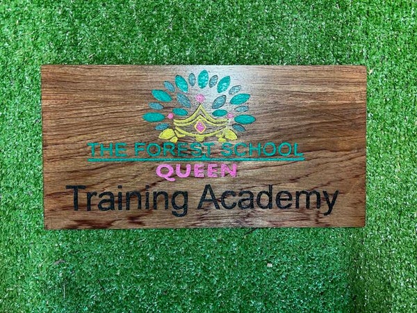 300mm x 150mm  laser cut and engraved and hand painted sign