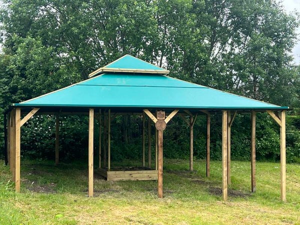 7m x 7m (49sqm) open sided pvc covered canopy including installation