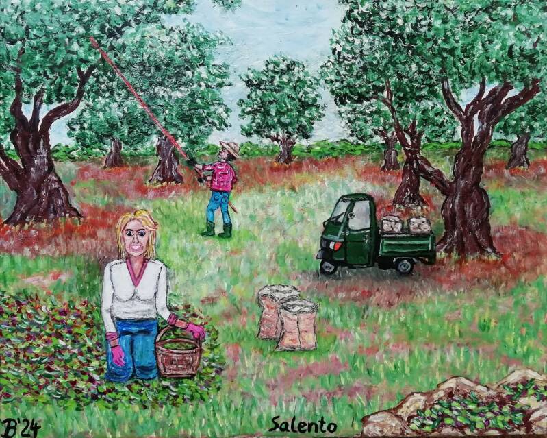 Acrylbild Signorina Salentina II, unverkäuflich