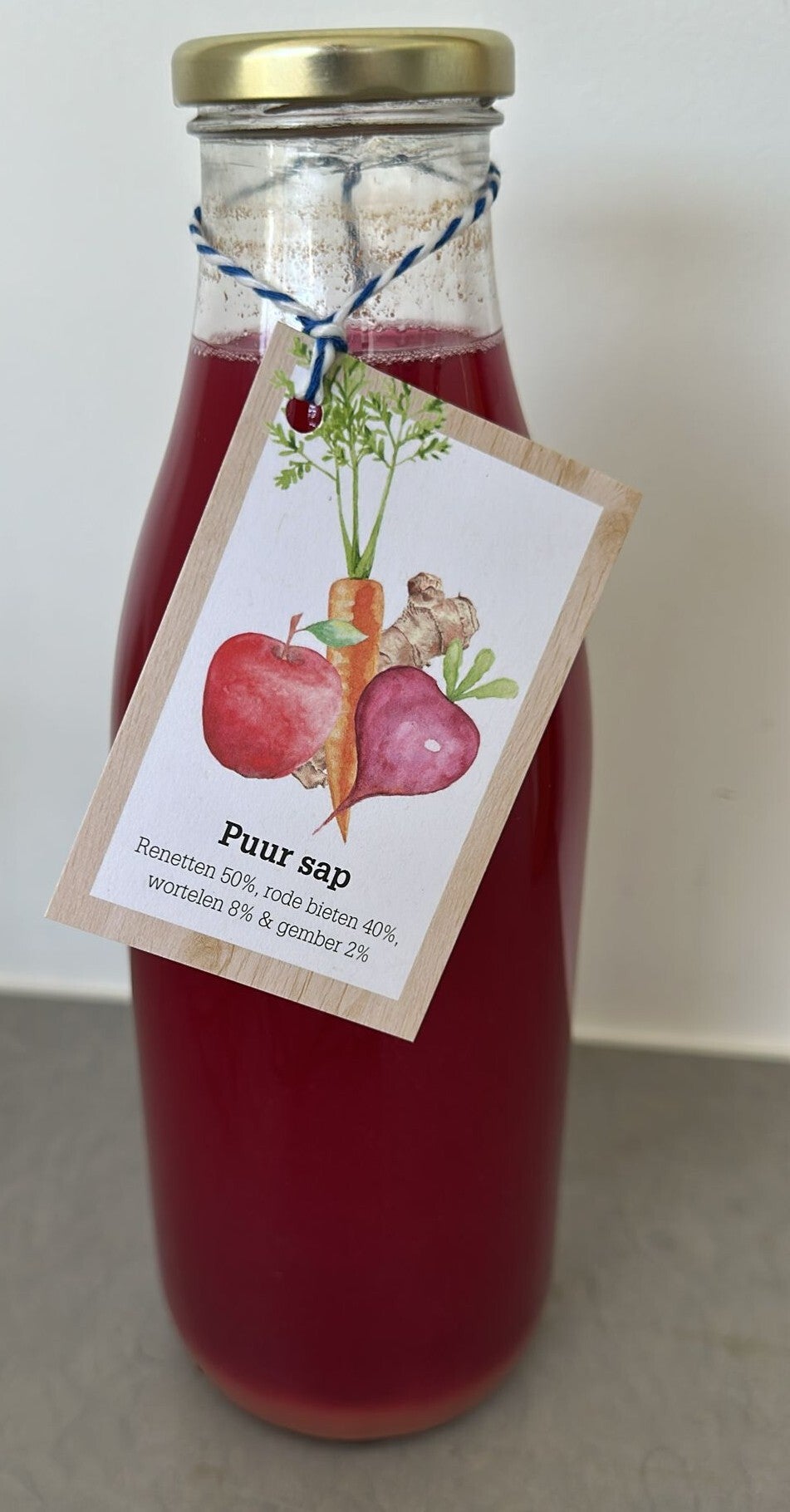 Battery Booster (unieke combinatie van Boskoopappelen, rode biet, wortel en gember) fles 1 liter - Hoeve Lambrecht - Baart