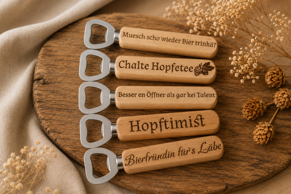 Gravierter Flaschenöffner aus Holz – Das perfekte Geschenk für Bierliebhaber