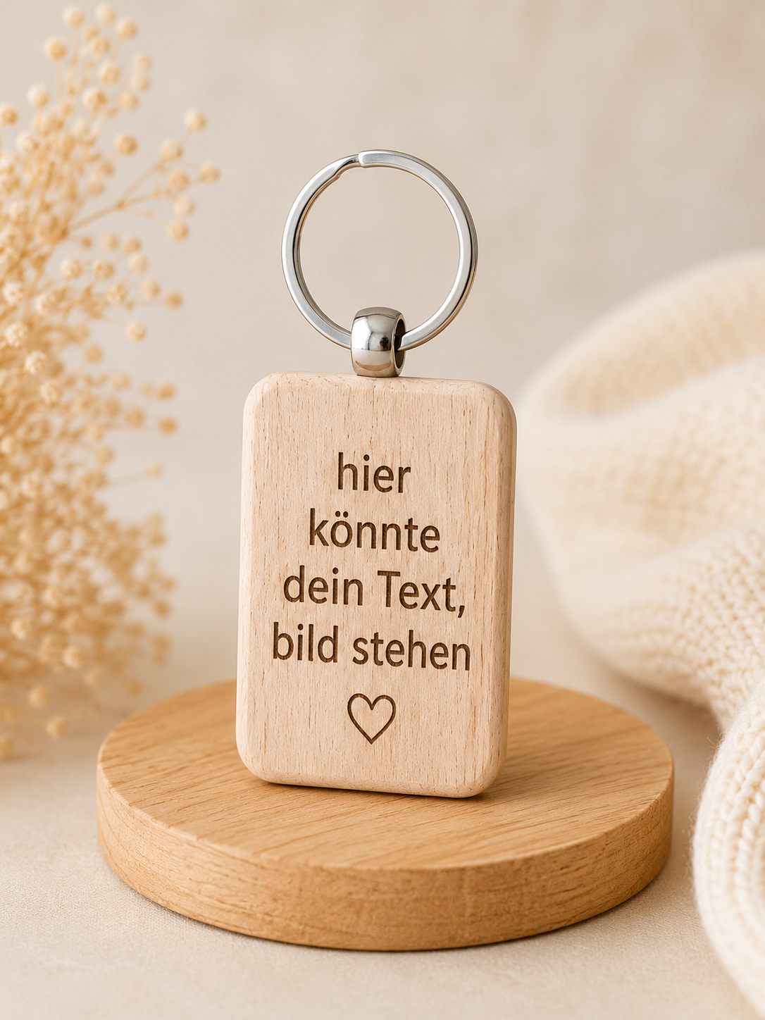 Bambus Schlüsselanhänger mit deiner Wunschgravur oder Bild