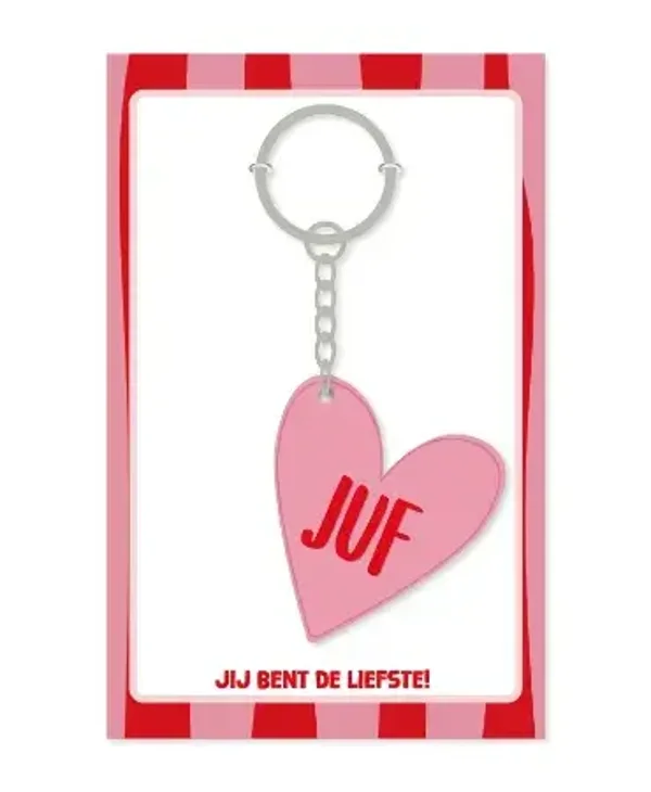 sleutelhanger juf hart