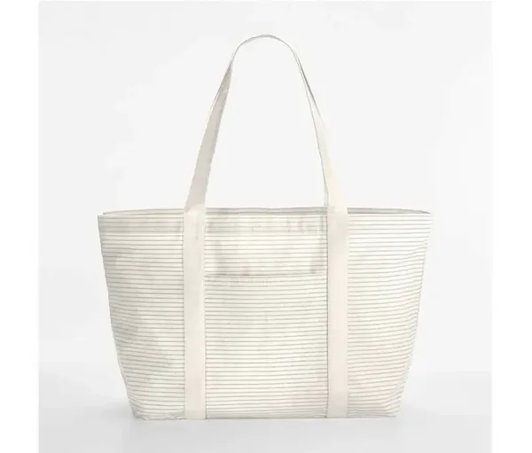 gestreepte katoenen tas - grey stripe