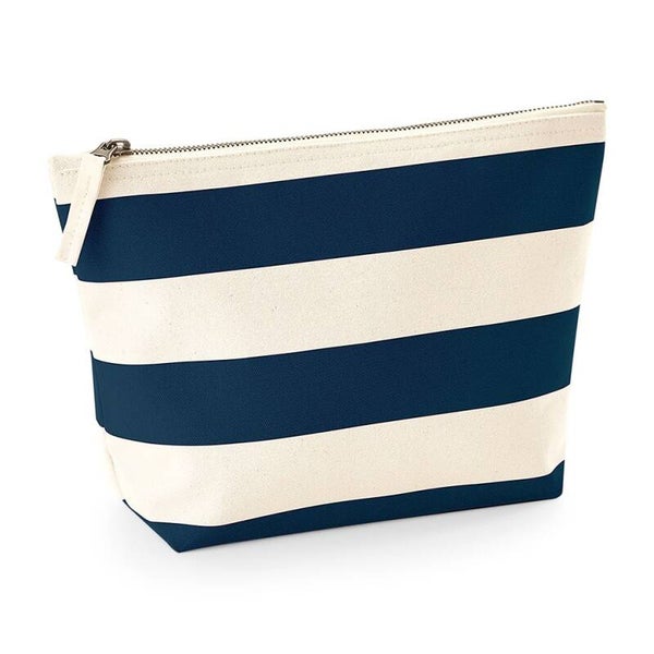 Canvas toilettas M - gestreept navy