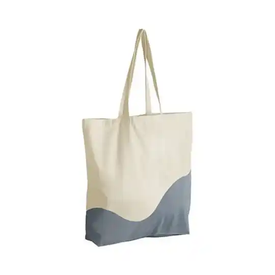 tote bag wave - blue grey