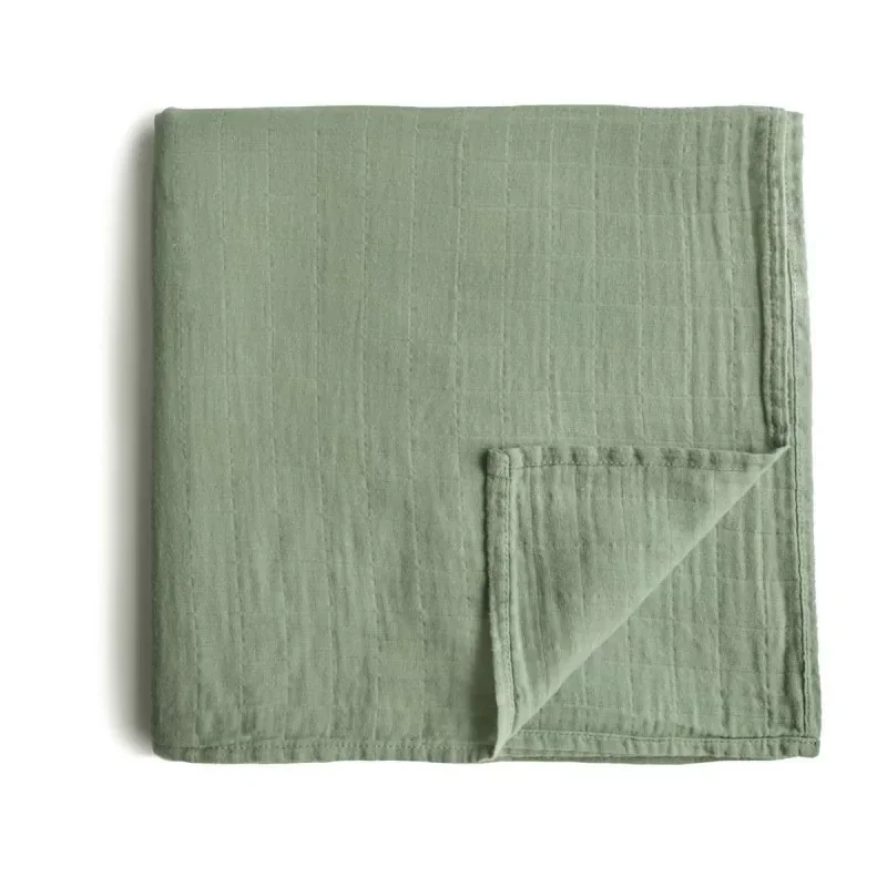 Swaddle - Mushie - roman green - 120X120cm