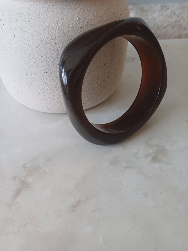 Armband hars met marmerlook - Bruin