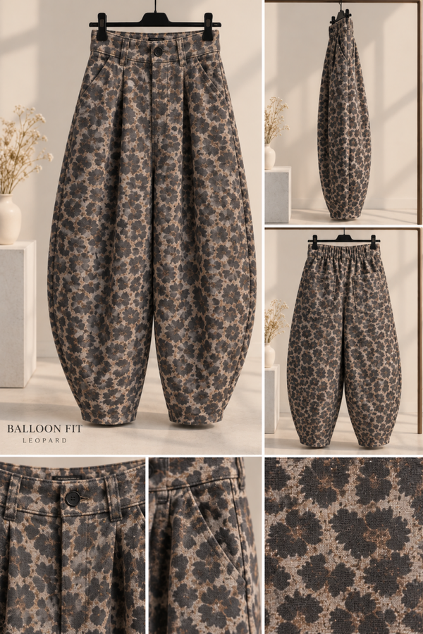 Leopard balloon fit broek