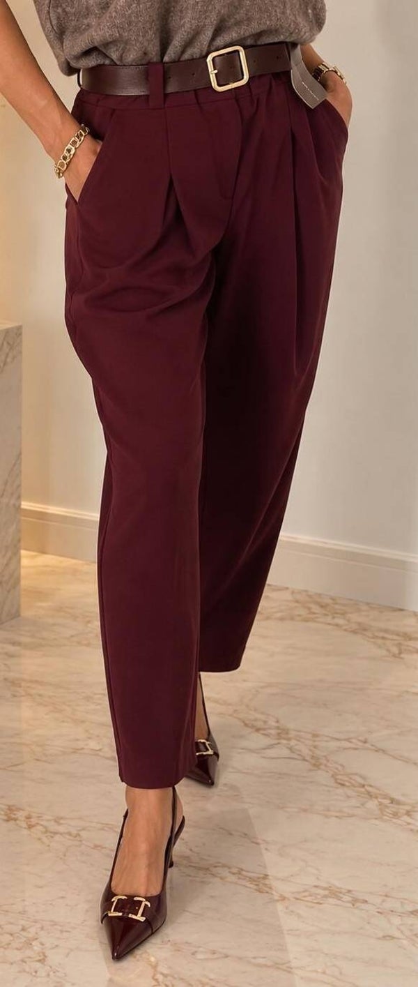 Ribvelours broek - Bordeaux