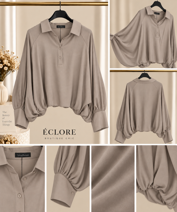 Blouse vleermuismouw - Beige