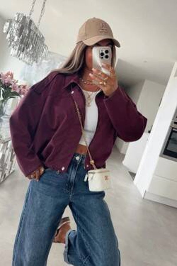 Oversized jacket Suede - Bordeaux
