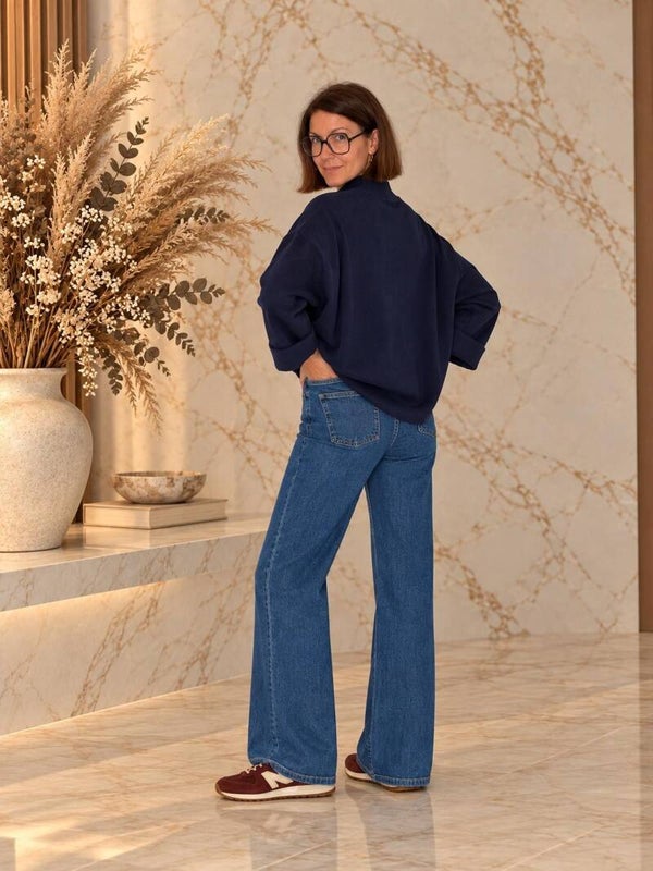 Wide leg jeans - Blauw