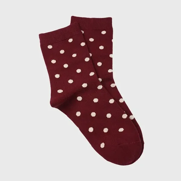 Sokken polkadot - Bordeaux