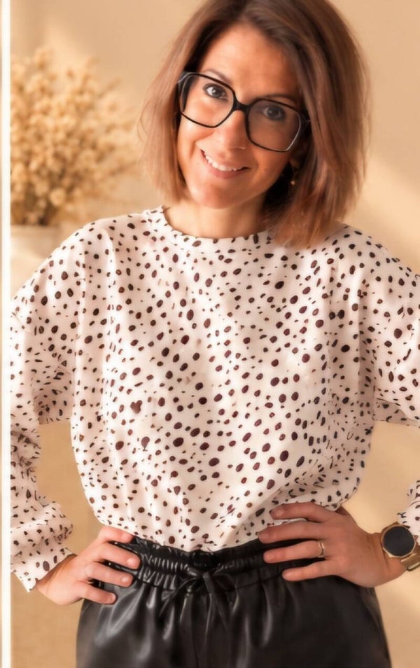 Oversized pull bambi print - Beige & Bruin