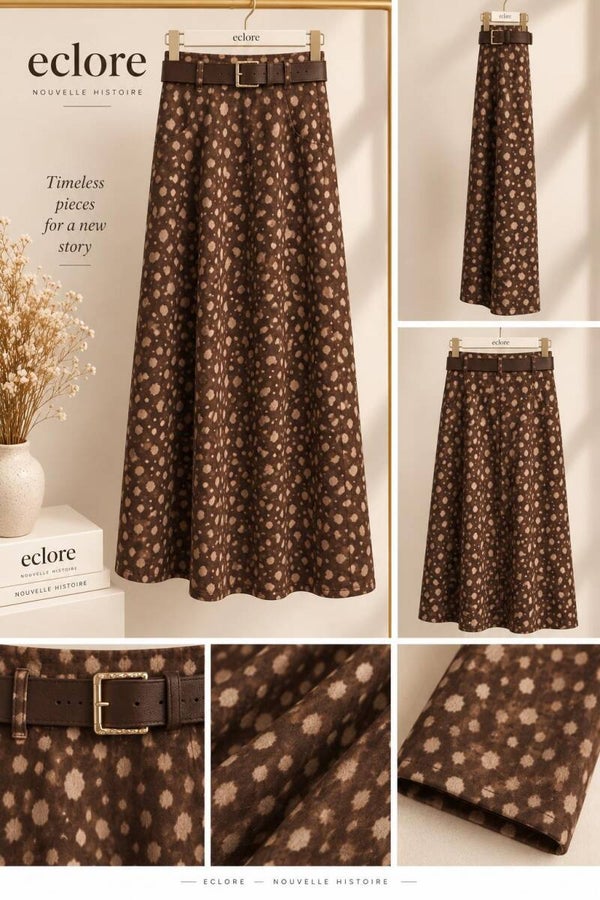Rok bambiprint - Bruin