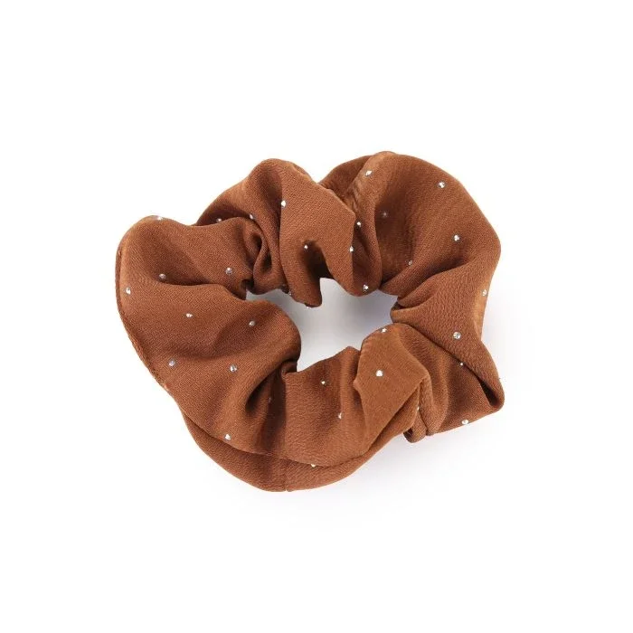 Srunchie met strass - Coffeecaramel