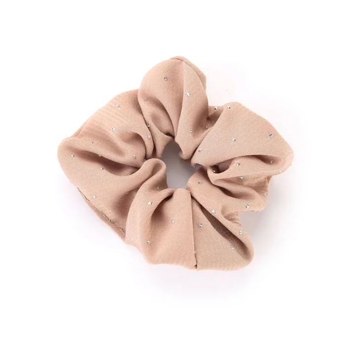 Scrunchie met strass - Khaki