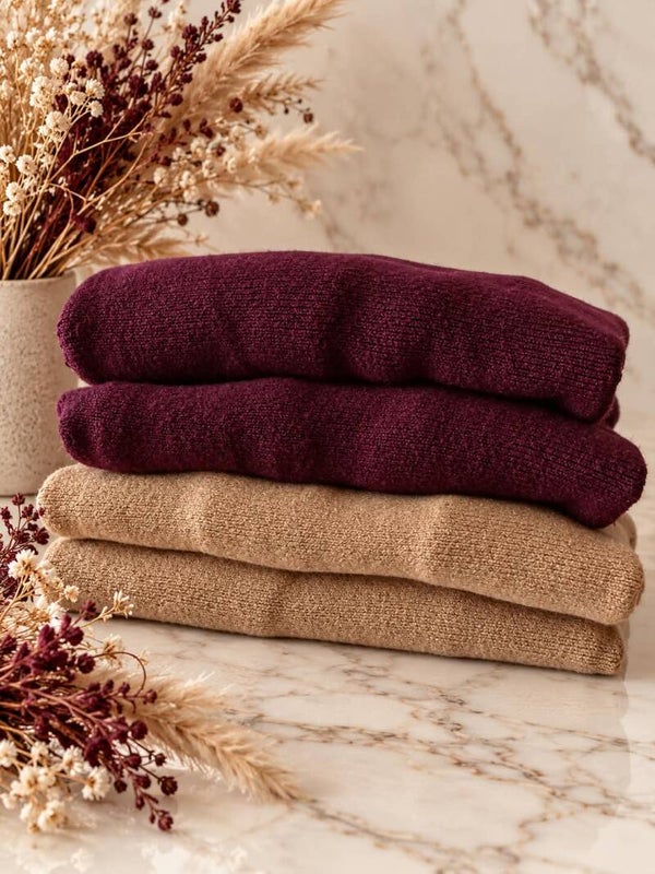 Gebreide knit ronde hals - Prume/bordeaux