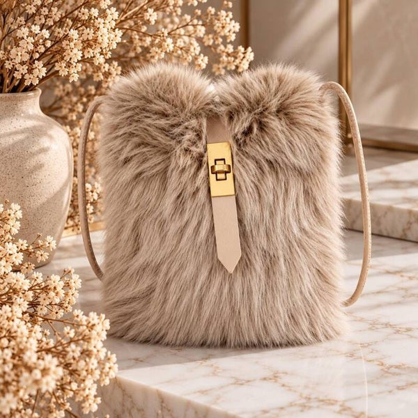 Tasje fluffy - Beige