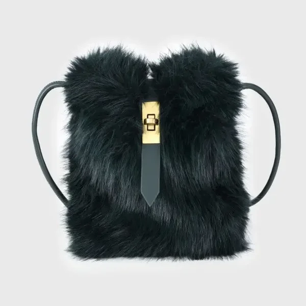 Telefoontasje fluffy - Donker petrolgroen