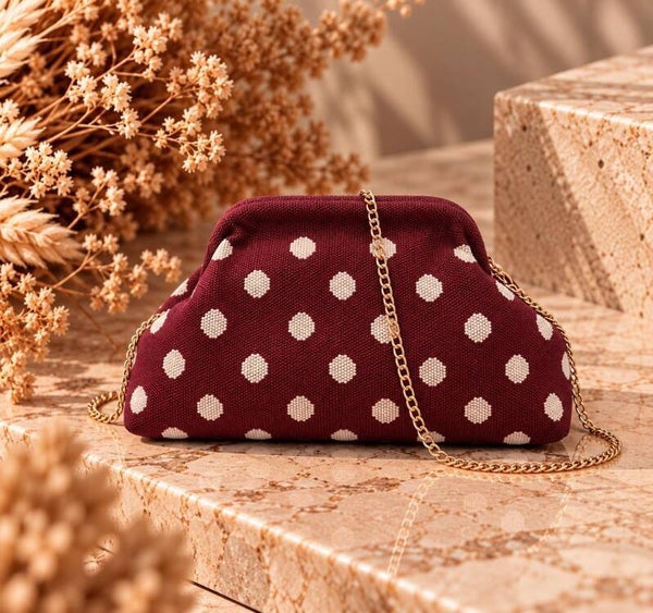 Crossbody bag polka dot - Bordeaux