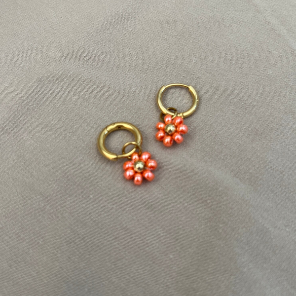 Oorbellen - Daisy flower - Sweet pink