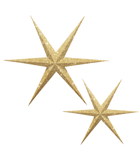 Kerststerren - Gold sparkle