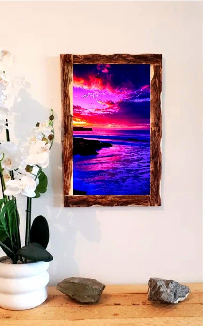 🌅 Tableau décoratif sur toile – Coucher de soleil vibrant sur l’océan
