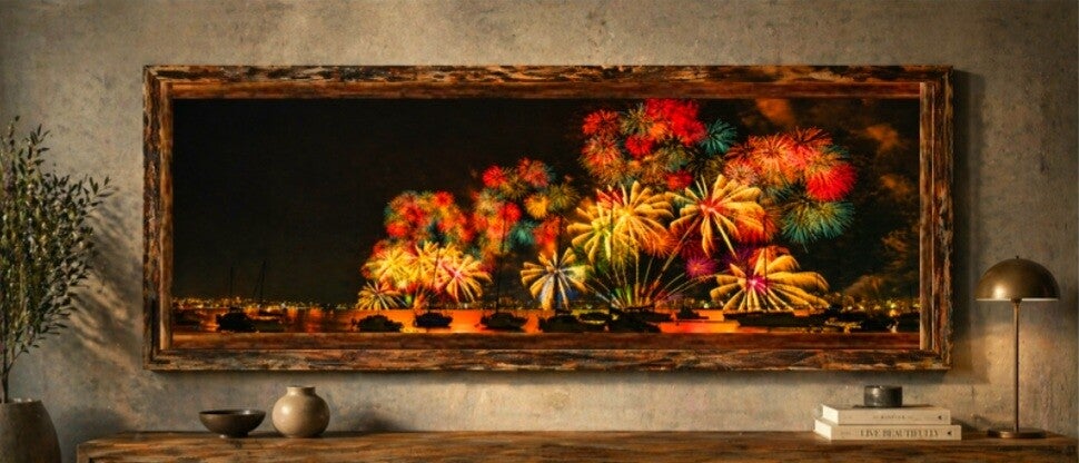 🎆🧨Tableau décoratif sur toile – Feux d’artifice nocturnes