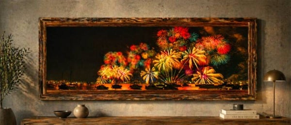 🎆🧨Tableau décoratif sur toile – Feux d’artifice nocturnes