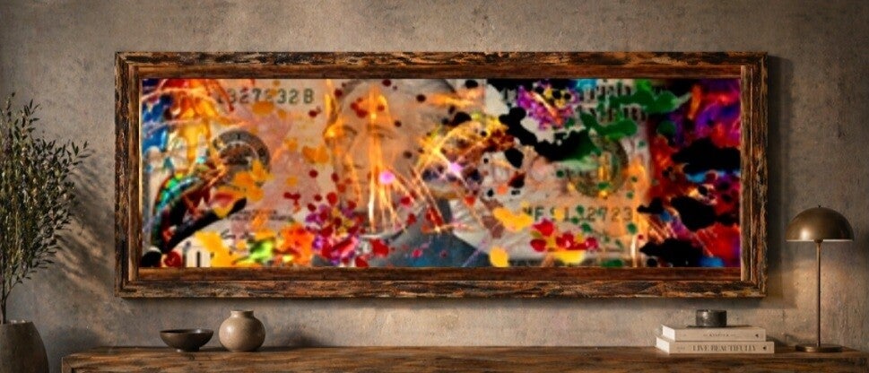 🎨Tableau décoratif sur toile – Composition artistique abstraite multicolore