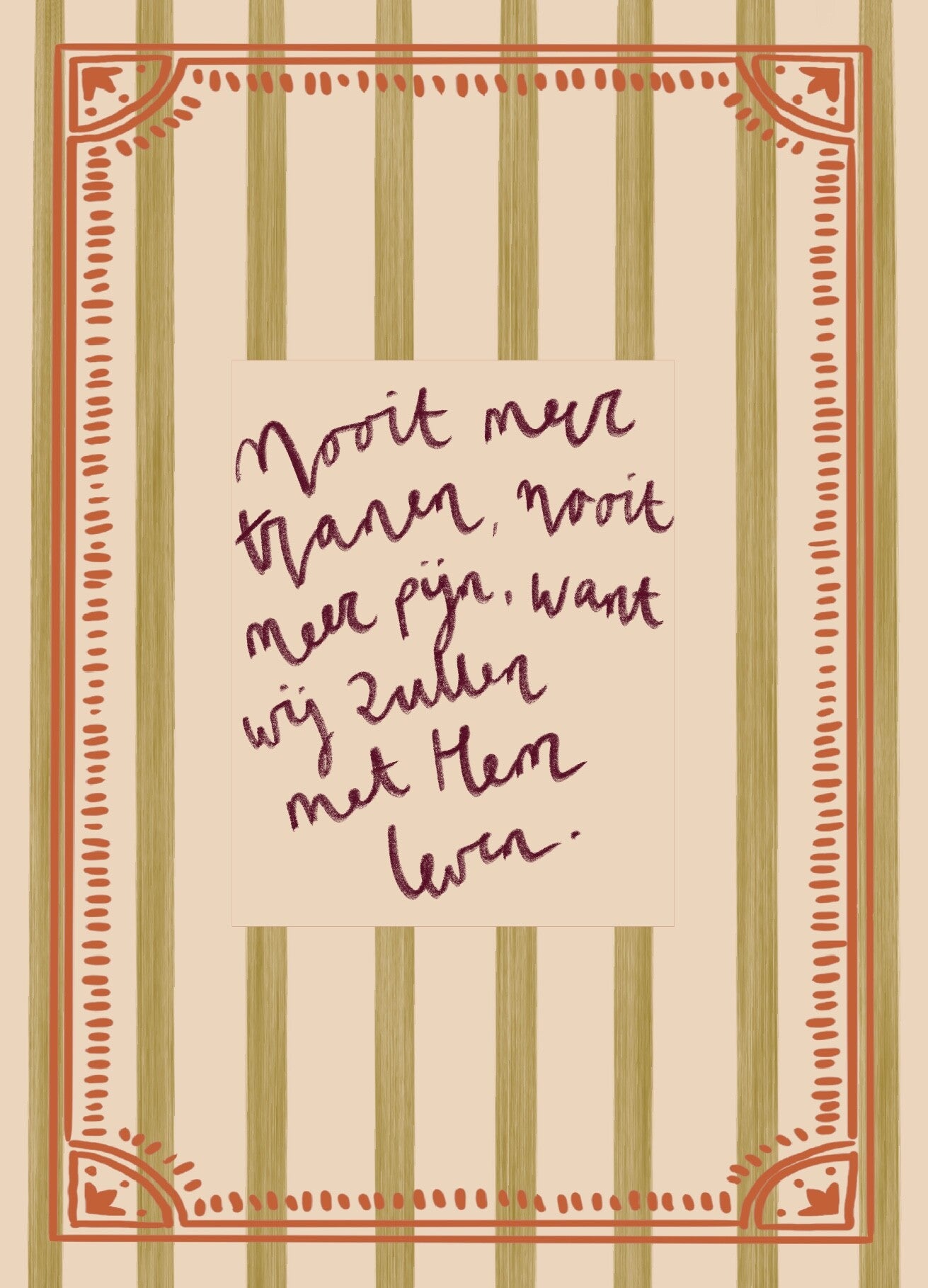 Kaart 'wij zullen met Hem leven'