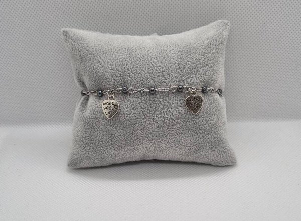 Bracelet avec petits cœurs 🩶