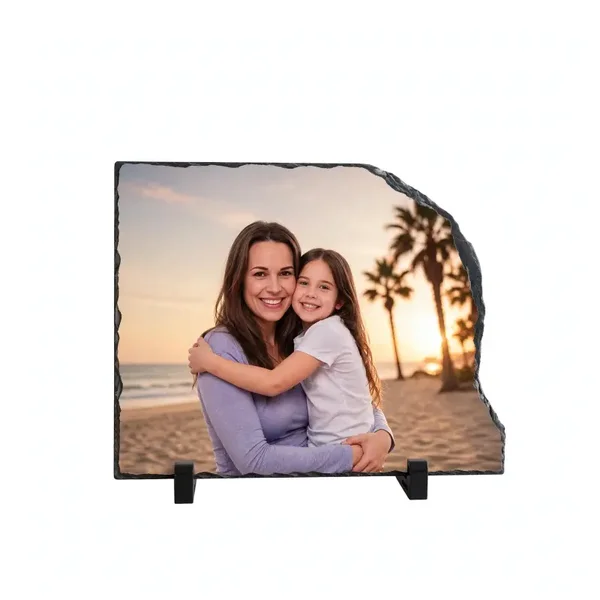 Personalisierte Schieferplatte mit Foto -  (20x20 cm)