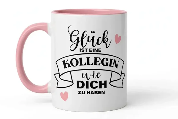 Tasse mit Name. Rosa